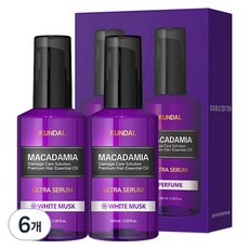 쿤달 마카다미아 울트라 세럼 헤어 에센스 화이트머스크향, 100ml, 6개