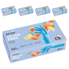 오런 니트릴 위생장갑 100매, 블루, 소(S), 5개