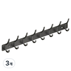 더플로우커머스 프리미엄 모던 무광 다용도 인테리어 행거 8코, 블랙, 3개