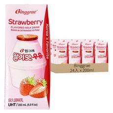 Binggrae 草莓牛奶, 200ml, 24入