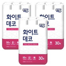 Living SOFT TISSUE 2層白色裝飾一般捲筒衛生紙, 50m, 30入, 3個