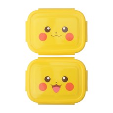 LiLFANT 寶可夢立體造型便當盒2件組 皮卡丘款, 黃色, 1組
