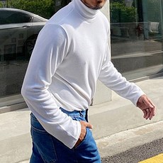 Five Large大尺碼柔軟觸感半高領針織T恤