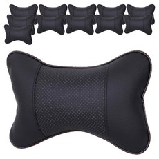 블럭마트 차량용 가죽 목베게 목쿠션 2p, 블랙, 6개
