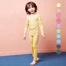 PremierFam 童款素色保暖發熱長袖內搭衣褲套裝