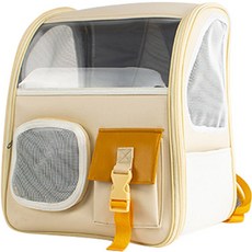 DING DONG PET 狗狗With Me透明網眼後背包外出提籠, 橘色