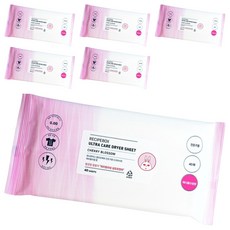 레시피박스 울트라케어 건조기용 드라이시트 섬유유연제 체리블라썸향 본품, 6개, 40개입