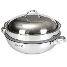 Kitchen-Art IH爐適用三層不鏽鋼雙耳蒸鍋 Premio 3系列, 1組, 33cm