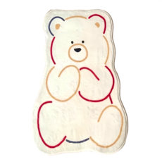 沐慕家居 羊羔絨腳踏墊防滑地墊 79 x 49.5cm, 小熊