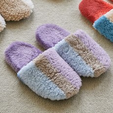 ORIGO 刷毛寬版室內拖鞋, 紫色 夢幻日, 1個