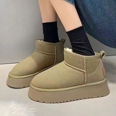 어바웃슈 여성용 털안감 통굽 플랫폼 앵클부츠 TSP1437