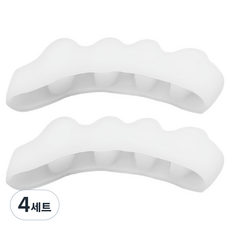 Babeline 腳趾伸展矽膠環 雙腳穿戴組 白色, 4套