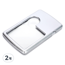 Dimanic LED卡片型迷你放大鏡 銀色 20*20mm, 單品, 2個