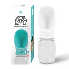 DING DONG PET 寵物便攜式按鈕水瓶 550ml, 白色, 1個