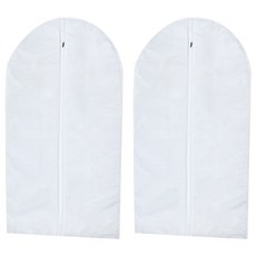 E.City EVA霧面透明防水衣物西服防塵罩, 2個, 中(107 x 57cm)