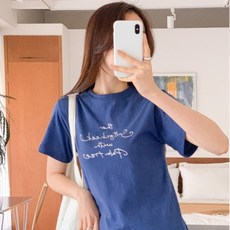 라라온 여성용 통기성 순면 기본핏 심플 반팔 티셔츠 TSP2234