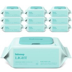 베베숲 라이트 엠보싱 물티슈 캡형, 50g, 60매, 10개