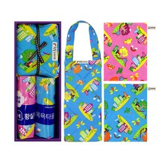 Hwangsil Towel 人造絲去角質毛巾公主套組 A型 村莊遊樂場, 隨機出貨(沐浴巾), 混合顏色(搓背巾), 1套