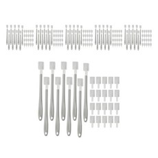 Serentic 一次性馬桶縫隙角落鍵盤刷 加長版 10p + 替換刷頭 20p 組, 6套, 灰色(刷子)