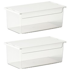 Ssollaf 免鑽孔黏貼式滑動多用途隱藏迷你抽屜 大型, 2個, 透明