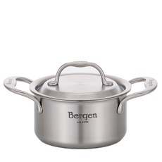 HANIL STAINLESS STEEL Bergen系列5層不鏽鋼附蓋雙耳湯鍋, 單色, 14cm, 1個