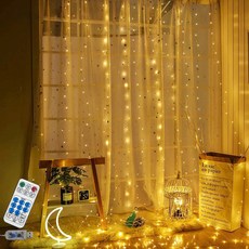 비상 LED 와이어 감성 커튼조명 300구, 전구색, 1개