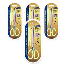 Peace Korea 彩色鈦金屬附蓋剪刀, 4個, 混合顏色