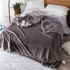 貝淇小舖 素色法蘭絨 x 羊羔絨暖毯被