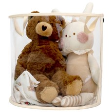 SAENGGAKHANEUNJIP 透明玩具收納箱, 1個, 奶油米色