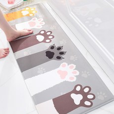 貓掌圖案腳踏墊, 灰色的