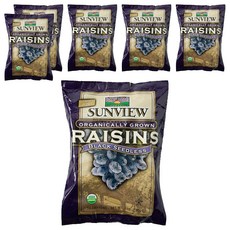 썬뷰 유기농 건포도 스낵팩, 198g, 6개