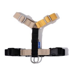 PLAYBOW 蠟筆狗狗胸背帶胸帶H型, 米色黑色, 1個