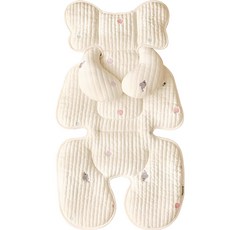 에시앙 유아용 모데즈 자수 누빔 인견 유모차라이너 + 목쿠션 세트, 오션, 1세트