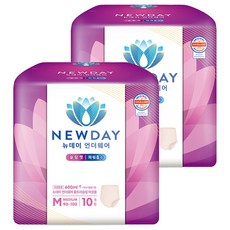 New Day 女性用內褲型超薄成人紙尿褲, 中型, 2套, 10枚入