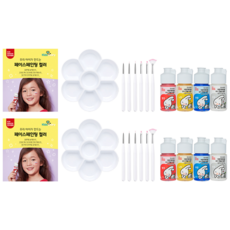NBBEBE 兒童化妝品 DIY 臉部彩繪製作套組, 2組, 4 種顏色 + 混合調色板 + 6 種藝術畫筆