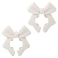 라임리빙 리본 실리콘 조리도구 받침대 2p, 2개, 화이트 2개, 화이트