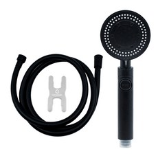 Homelike Monster多功能淋浴噴頭黑色+管狀軟管黑色1.5m+扳手套裝, 1套, 黑色