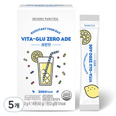 SKINNY PURITEA 0卡路里穀胱甘肽&維他命C風味飲隨身包 檸檬口味, 3g, 14入, 5個