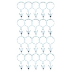 피피홈리빙 커튼링 집게 내경 33mm, 화이트, 20개