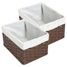 VISVIVA 扁平繩索收納籃 S, 棕色, 2個