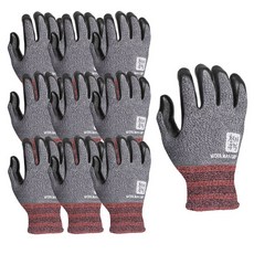 Cheonhamujeok WORKMAN GRIP NBR 泡棉半塗層實惠型工作手套 S, 灰色, 10套