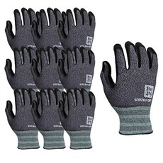 Cheonhamujeok WORKMAN GRIP NBR 泡棉 工作用 工作 半塗層 安全 塗層 手套 雙手穿戴 M, 黑色, 10套