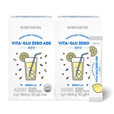 SKINNY PURITEA 0卡路里穀胱甘肽&維他命C風味飲隨身包 檸檬口味, 3g, 14條, 2盒