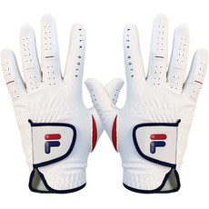 FILA 高級半羊皮高爾夫手套 雙手款, 白色的