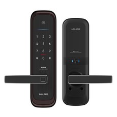 Milre 美樂 免鑽孔指紋辨識智慧電子鎖 ME-M58F (含把手), ME-M58F(酒紅色), 顧客自行安裝
