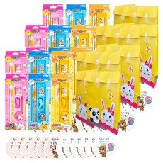 단비나인 어린이집 생일선물 스터디 문구세트 포장 세트, 혼합색상, 18세트