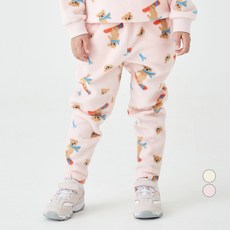 Lolly Tree 童款滑板小熊印花刷毛長褲
