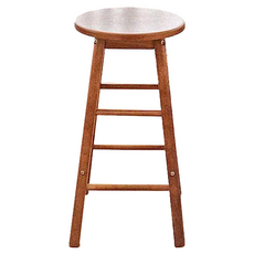 ECHODIY 愛爾蘭實木圓形吧台椅, 棕色, 1把