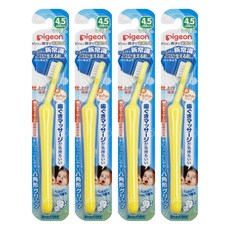 pigeon 貝親 初階抗菌牙刷 4-5個月, 黃色, 1入, 4支