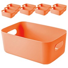 小麥購物 莫蘭迪色可提式收納盒 L1032, 橙色